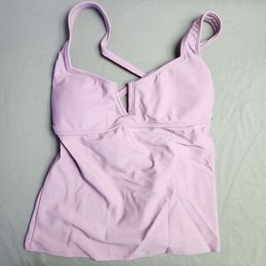 Salt Cove Tankini Swim‎ Top Crisscross Adjustable Back Padded Dusty Lilac Size S